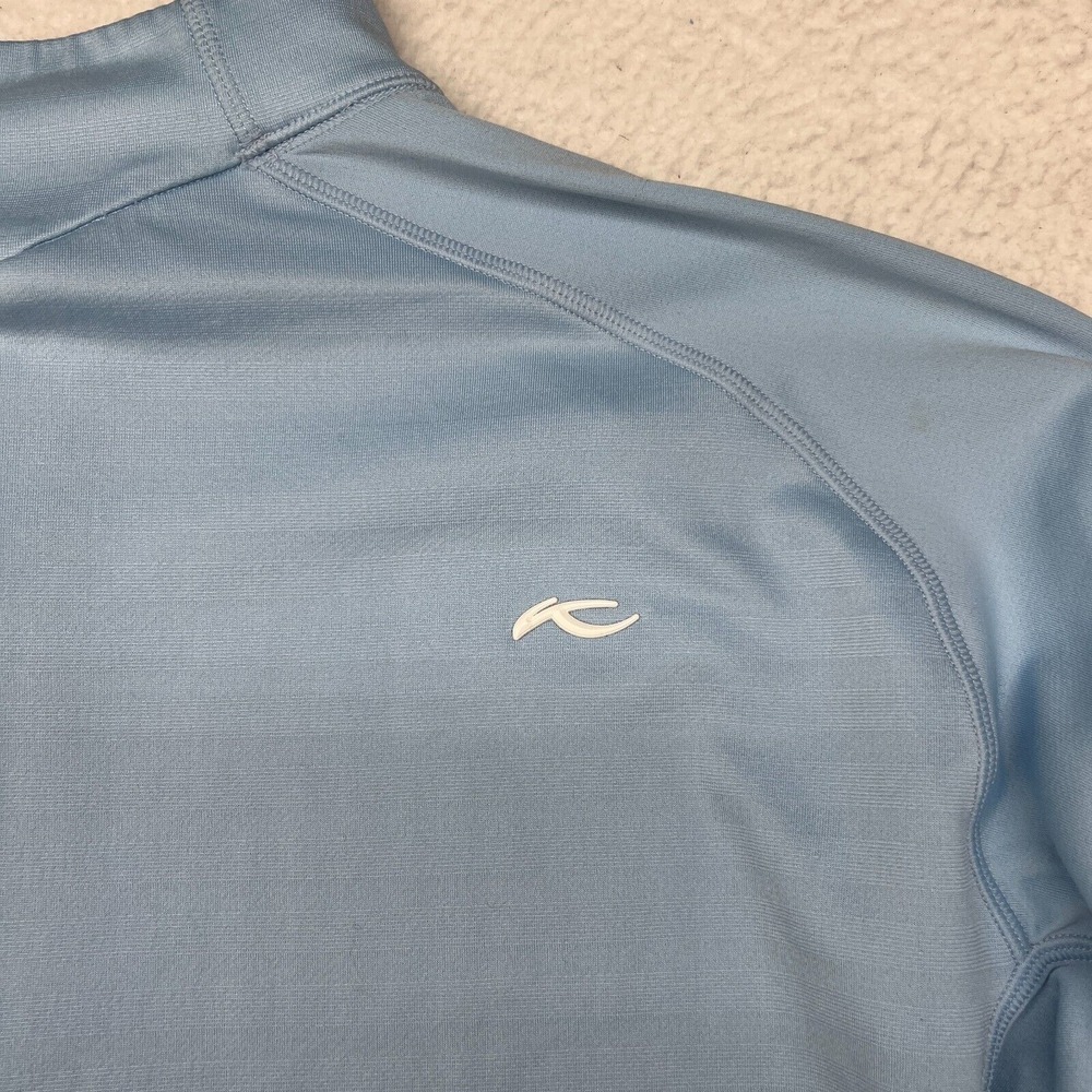 KJUS Golf Quarter Zip Performance Stretch Large Mens Blue Active Long Sleeve - Picture 11 of 12